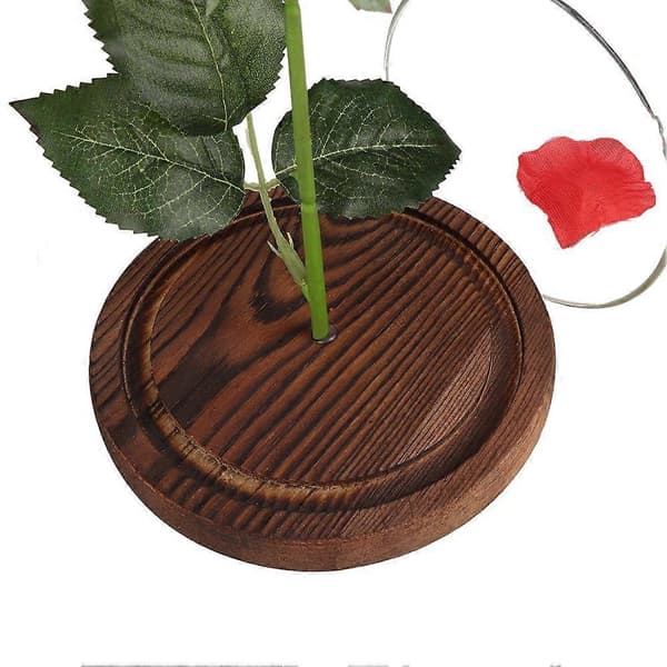 20 LED 8 moduser USB Roseblomst Base Valentinsdag Bryllupsgave med fjernkontroll Brun