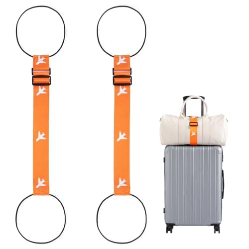 2-pack bagageremmar för resväskor, 25 färger, justerbar elastisk resväskrem med dubbel stabilitetsdesign, handsfree Boho Blue