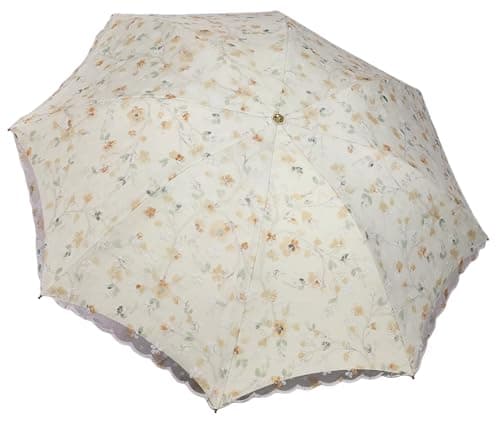 Blonde Blomster 3-Fold Paraply UPF 50+ UV-Beskyttelse Rejseparasol til Regn og Sol Auto-01Yellow