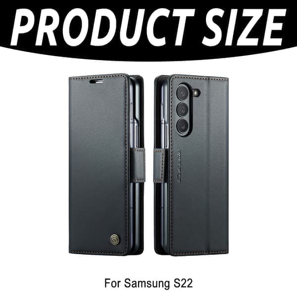 Flip-etui til Samsung S22 - Sort læderetui