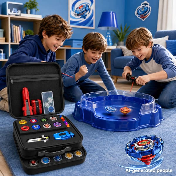 GZWENHAN Spinning Top Case Opbevaring 28 Pladser Hård EVA Organizer Sort Black 28 Slots