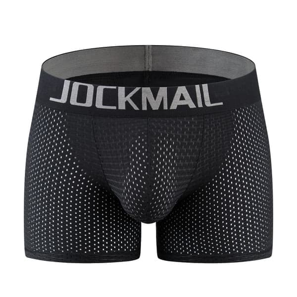 Boxershorts för män, meshunderkläder för män med vadderade höftkuddar, svart, storlek M Black M