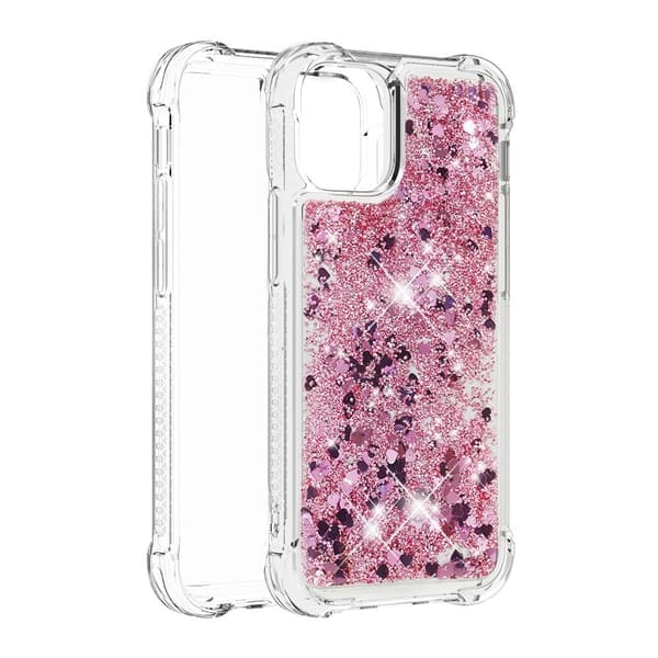 Glitter Bling TPU Cover iPhone 13 Rosaguld