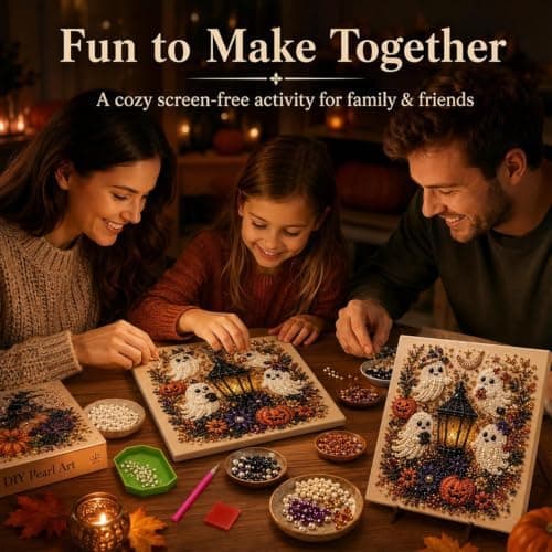 Halloween Ghost Pearl Art DIY Kit, Spooky Cute 3D Halloween Pearl Art (#E) #E