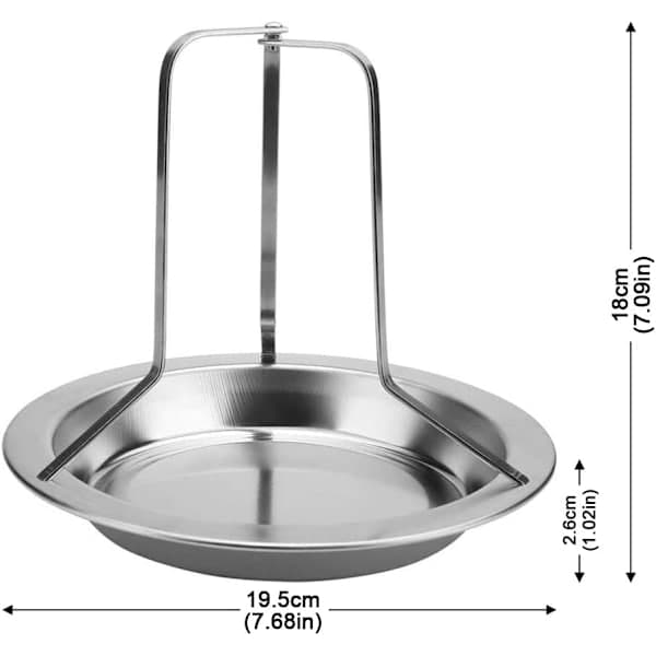 Rustfrit stål, vertikalt kyllingegrillstativsæt, øldåse, vertikalt kyllingegrillstativ med drypbakke til ovn