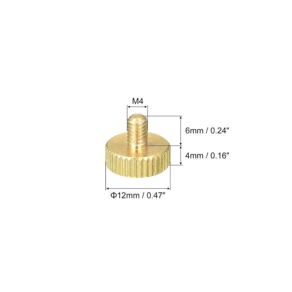 5 stk. riflede fingerskruer med flatt hode, M4x8mm M4x8mm