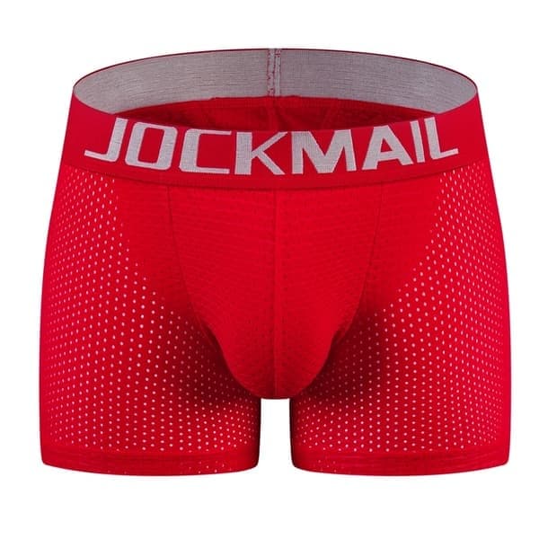 Boxershorts för män, mesh, med höftkuddar, röd, storlek M Red M