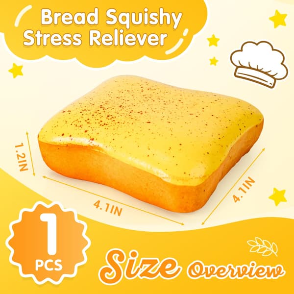Bröd Smör Squishy Långsamt Stigande Kläm Fidget Squishies Leksaker (Gul) Bread Stick-1p-yellow