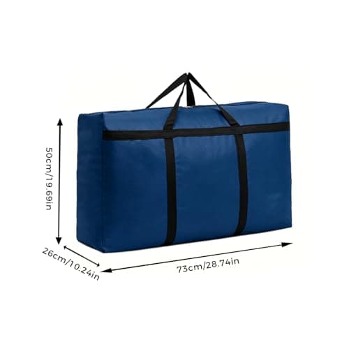 Stor Rejsetaske Sammenfoldelig Opbevaringstaske Overdimensioneret Flyttetaske Multifunktionel Håndbagage, Blå, Medium Blue Medium