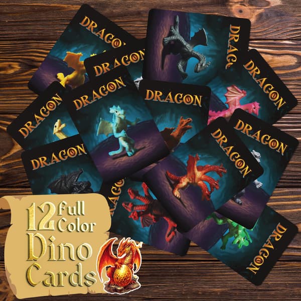 Dragegravesett, 12 drageegg med drageleker for gutter 6+ Dragon Dig Kit