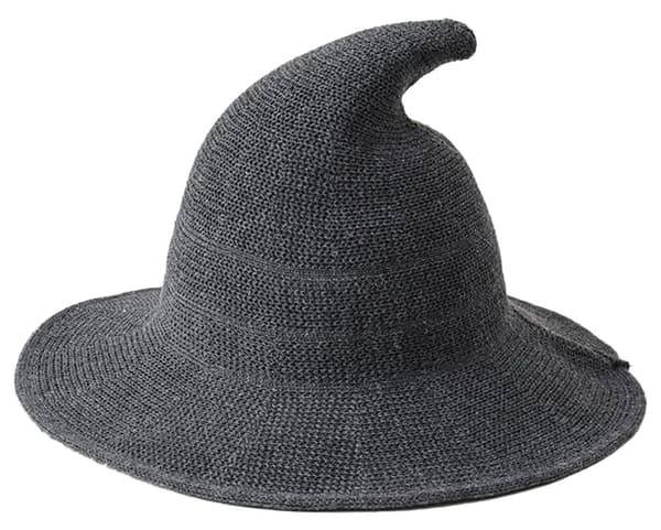Häxhatt för barn hopfällbar bomullsgarn Halloween Cosplay-mössa Light Grey