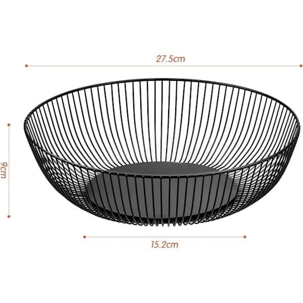 Fruktkorg i metall, rund design, hållbar förvaring för grönsaker