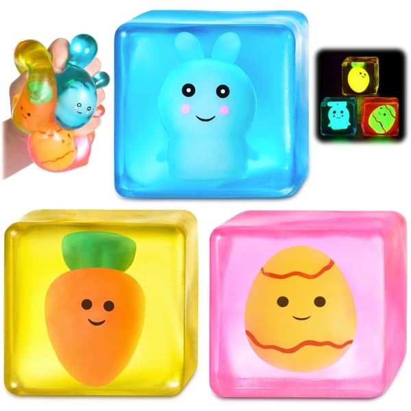Stress Cube Squishy Fidget Legetøj Børn Voksne - Glød i Mørke Krabbe Squish Legetøj Sensorisk Legetøj til Børn med Autisme Stressbolde til Børn Klemme Crab02