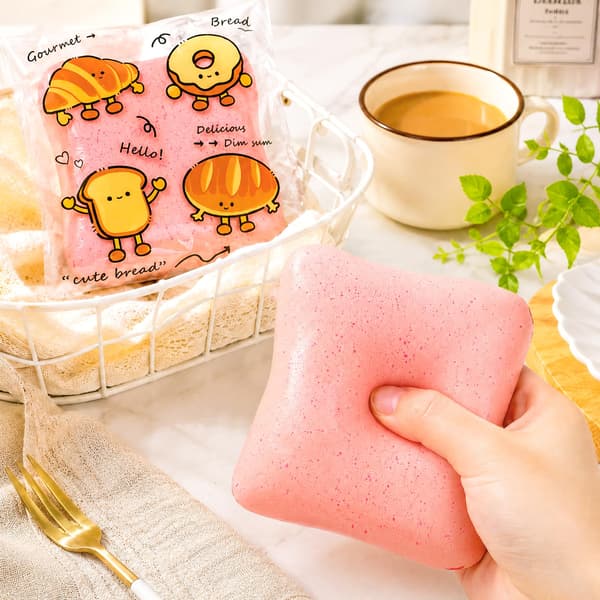Bröd Smör Squishy Långsamt Stigande Kläm Fidget Squishies Leksaker (Rosa) Bread Stick-1p-pink