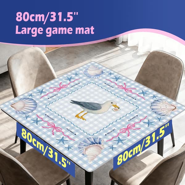 Sommer Blå Tern Måge Kyst Strand Hav Mahjong Måtte Ocean-blue Plaid Seagull