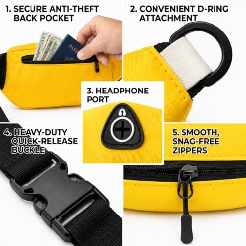 10-pack gula magväskor i bulk för män och kvinnor, crossbody midjeväskor Sunflower Yellow