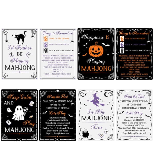 4 stk Mahjong Shuffler Tile Mixing Card, Spooky, Linear, Halloween Spooky / Linear / Halloween
