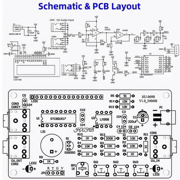 Morsetränare, DIY-lödsats med komponenter, PCB (kräver lödning) Requires Soldering