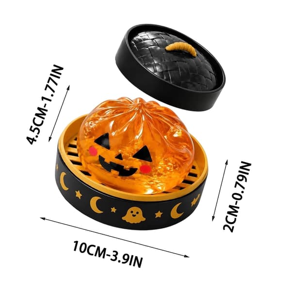 Halloween Dumplings Squishies Klemmelegetøj, Spooky Glitter Dumpling Squishies Legetøj Stressbolde til Voksne, Jumbo Kæmpe Regnbue Dumpling 02#orange
