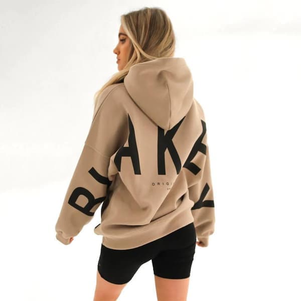 Blakely Hættetrøjer Dame Hættetrøje Langærmet Pullover Casual Toppe Khaki Khaki 2XL 2XL Khaki 2XL