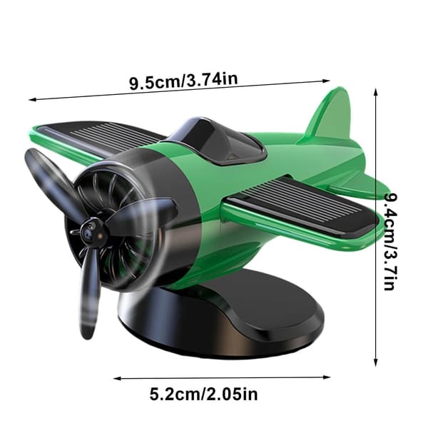Soldriven flygplansprydnad - Roterande bilinredning Green
