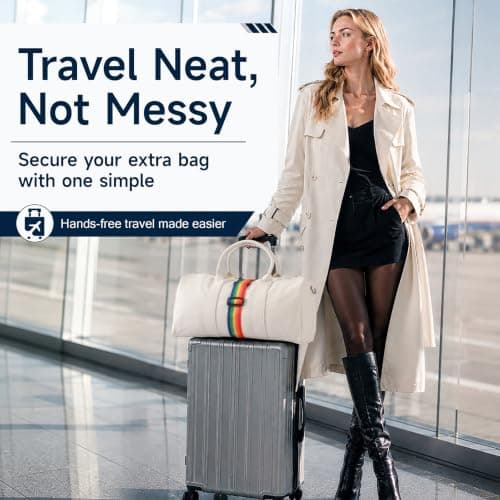 2-pack bagageremmar för resväskor, 25 färger, justerbar elastisk resväskrem med dubbel stabilitetsdesign, handsfree Retro plaid
