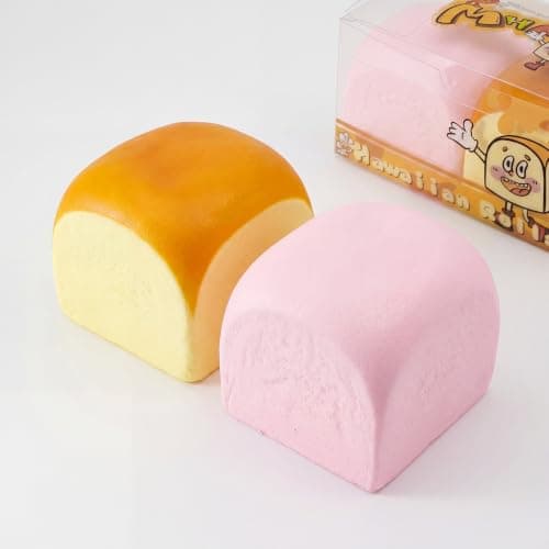 MHM Squishy 2-pack, Hawaiian Rolls Bröd Squishy Leksaker, Dumpling Stressbollar, Tysta Långsamt Stigande Mat Squishies, Sensorisk Fidget Klämleksak för