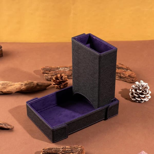Lila DND Tärningstorn med Bricka, Vikbart Tärningsrullningstorn Bärbar Bricka Purple