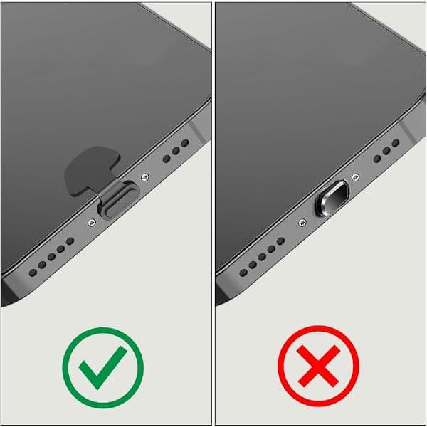 Pölytiivis liitin USB-C-portille - 6 osaa - Pöly- ja vesitiivis - Musta