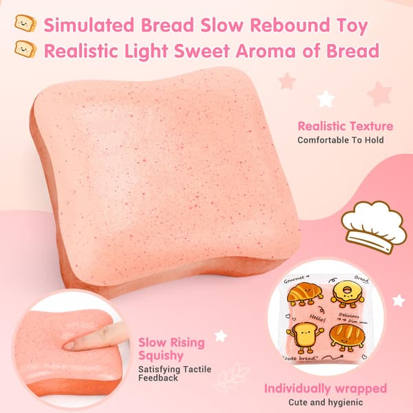 Bröd Smör Squishy Långsamt Stigande Kläm Fidget Squishies Leksaker (Rosa) Bread Stick-1p-pink