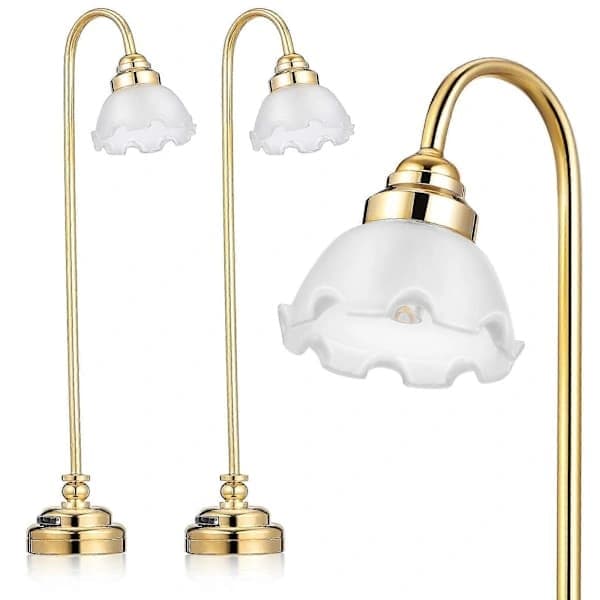 2-pakning miniatyr dukkehuslamper for dukkehusinteriør og bordbelysning