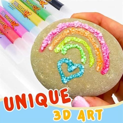 3D Boblepenner, 6 STK Puffys Maling Popcorn Penner Sett for Barn