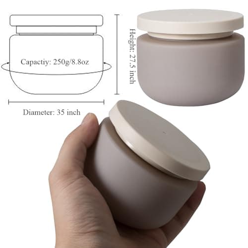 Qeuly Plastburkar med lock 250 ml 2 st Bred mun Lotionbehållare Grå Grey