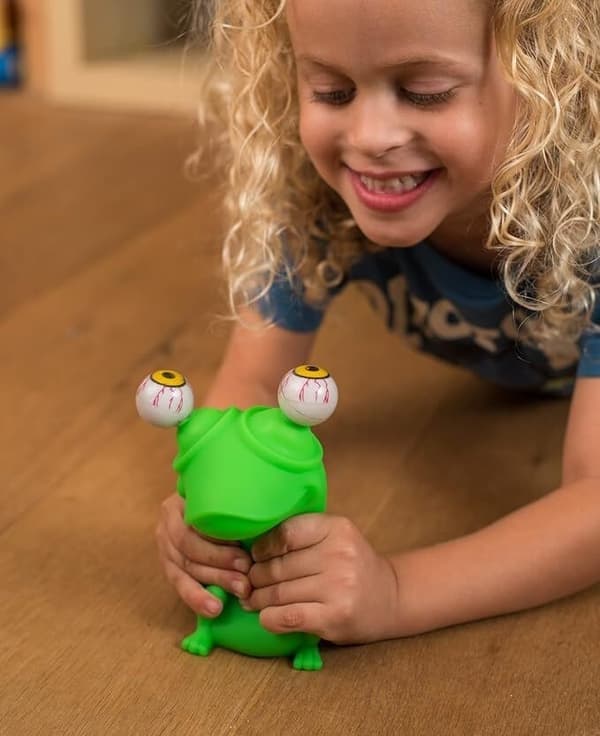 Flippy Frog Squishy Ögonpoppande, Kläm Fidget Leksak Stresslindring, Groda frog