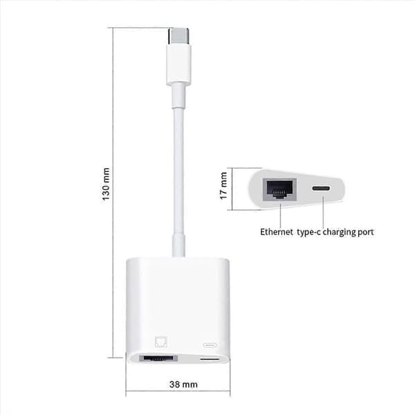 Typ C OTG Ethernet-adapter USB C till RJ45 Ethernet-omvandlare 100Mbs