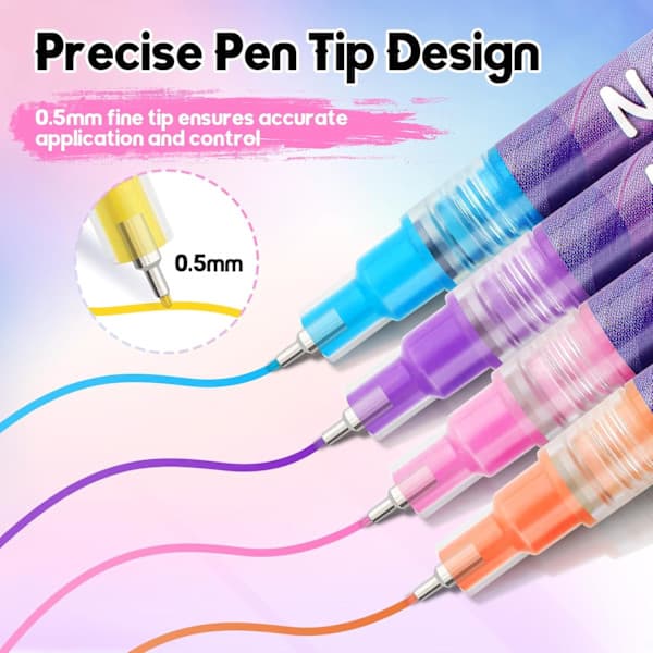 12 stk Nail Art Pen Marker Sæt 0,5 mm Fin spids til præcis graffiti tegning [Mode]
