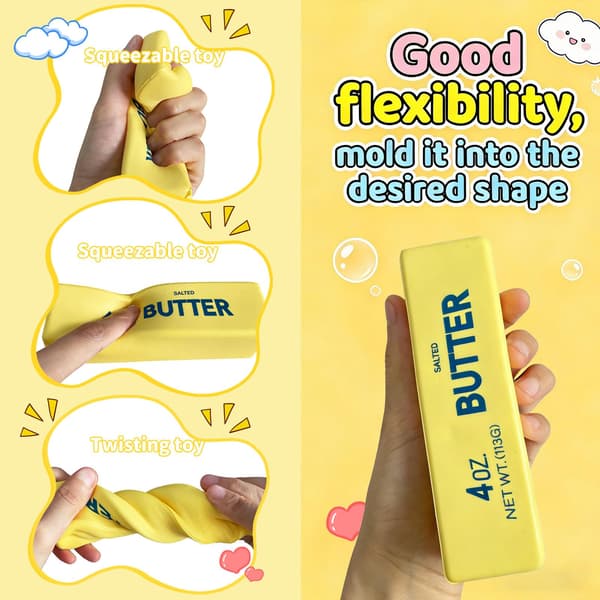 Langsomt stigende Squishy, Taba Squishy, Stressbolde, Festgave (Smørpind-2stk)-0519 (Gul-2stk) Yellow-2pcs