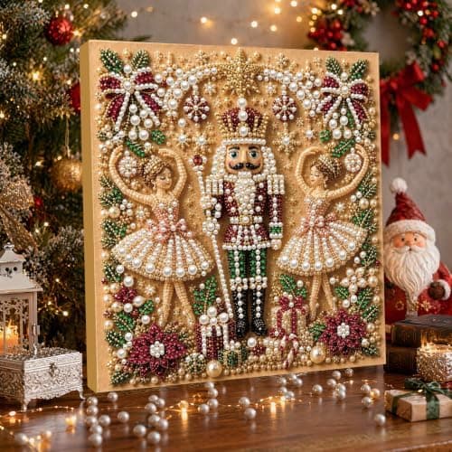 C'eitura Perlemalingssett 7.87 * 7.87in Nøtteknekkerballett Julekunst Nutcracker Ballet