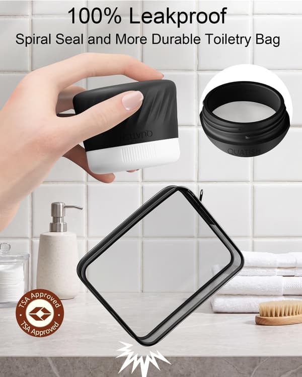 Quatish 2oz reisebeholdere for toalettsaker, 4-pakning, grå Grey 2 Ounces
