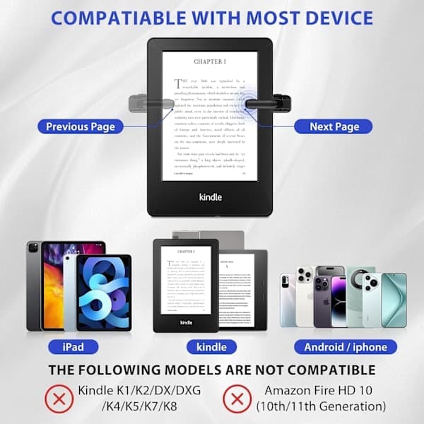 Fjernkontroll for sidevending til Kindle og Kobo - Skala - Brukervennlig klikker for e-lesere, iPader og nettbrett