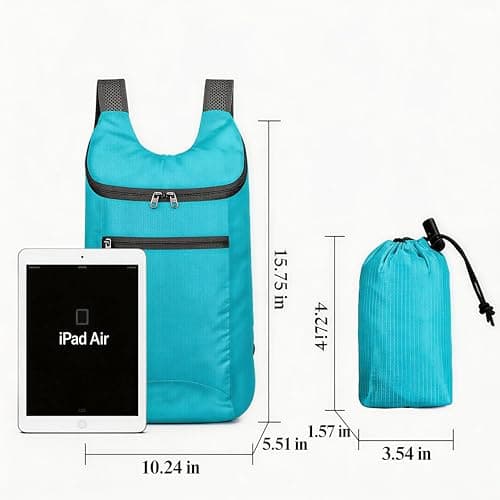 Vikbar ryggsäck Vattenavvisande Lättvikts Vandringsresor Utomhus Daypack-Mintblå Mint Blue