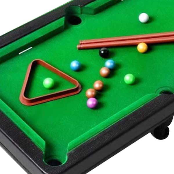 1 stk. Mini Bordplade Pool Sæt Billard Spil Bærbart Mini Poolbord Skrivebordsspil Kugler Poolkøer Trekant Rack Kompakt PP Materiale Egnet