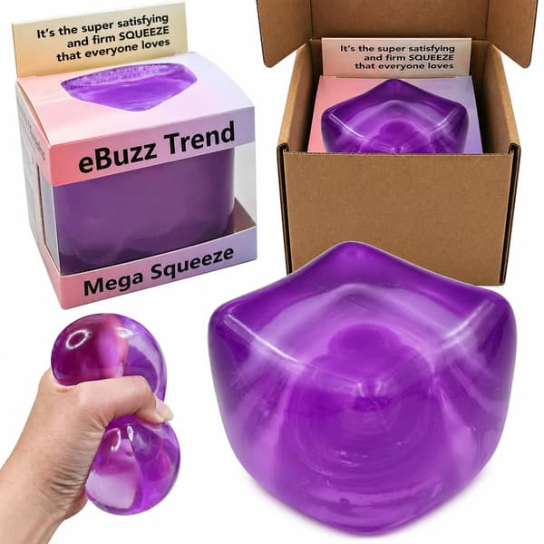Premium Mega Squeeze Stresskub, Squishy Fidgetleksak, Barn & Vuxna, Blå Blue
