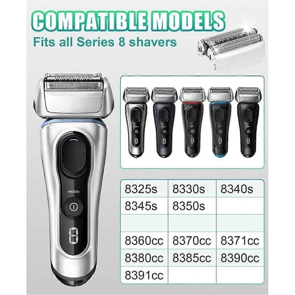 83M erstatningshode for Braun Series 8 S8, elektriske barberblader