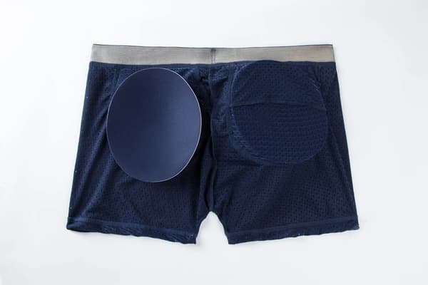 Boxershorts för män, meshunderkläder för män med vadderade höftkuddar, mörkblå, storlek L Dark Blue L