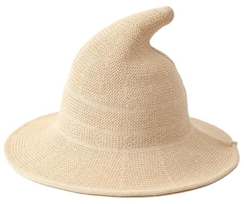 Häxhatt för barn hopfällbar bomullsgarn Halloween Cosplay-mössa Beige