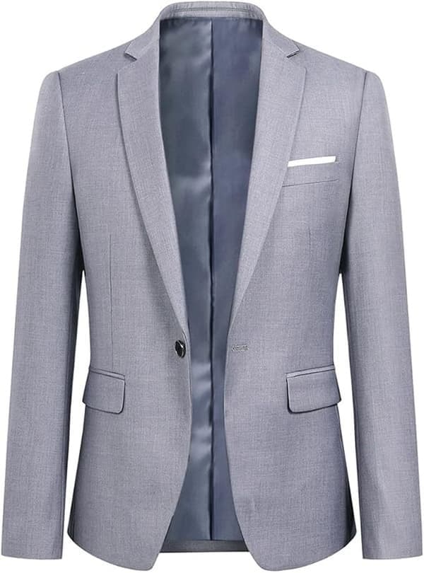Herr Slim Fit 2-delad Kostym, Kavaj, Byxor, Grå, Storlek M grey M