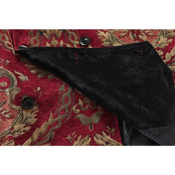 Viktoriansk dobbeltspent vest for menn, gotisk steampunk-vest, rød, størrelse M Red M