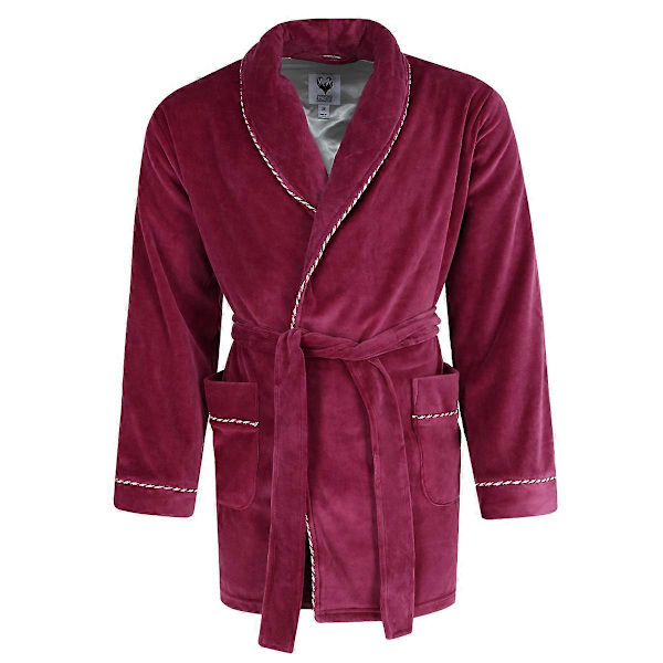 Ascentix Velour Smokingjacka med satinfoder (Herr) Burgundy Small / Medium