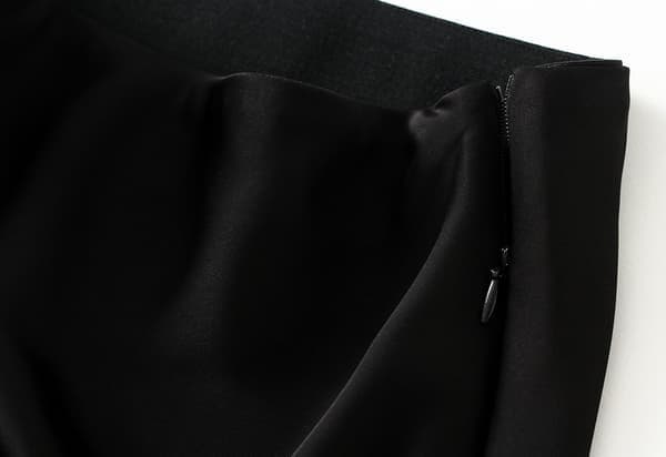 2 stk. damesatinbluse, høj talje, lange nederdele til kvinder, sort, størrelse M black M